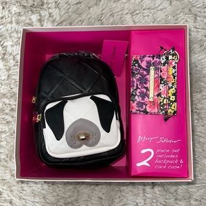 Betsey Johnson mini backpack & floral cardholder